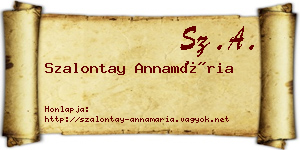Szalontay Annamária névjegykártya