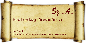 Szalontay Annamária névjegykártya