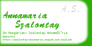 annamaria szalontay business card